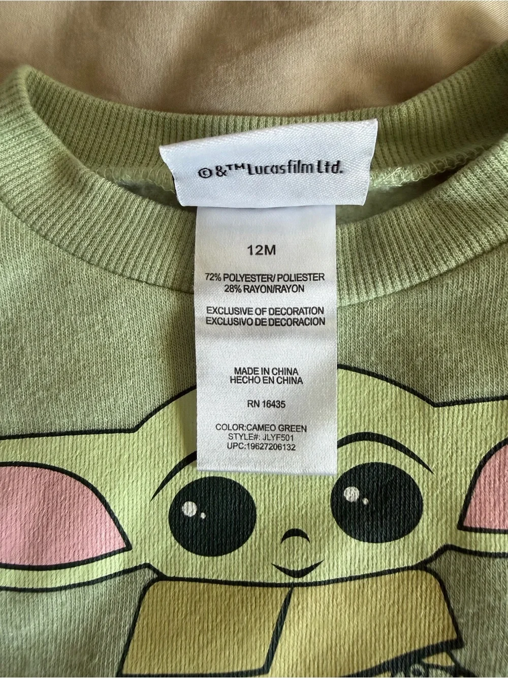 Star Wars Baby Yoda Green Kids Set
